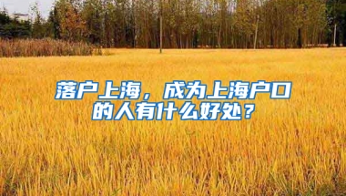 落戶上海，成為上海戶口的人有什么好處？