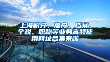 上海積分、落戶、檔案、個稅、職稱等業(yè)務(wù)高頻使用網(wǎng)址合集來啦