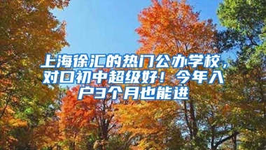 上海徐匯的熱門(mén)公辦學(xué)校，對(duì)口初中超級(jí)好！今年入戶(hù)3個(gè)月也能進(jìn)