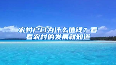 農(nóng)村戶口為什么值錢？看看農(nóng)村的發(fā)展就知道