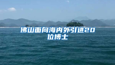 佛山面向海內(nèi)外引進20位博士