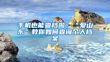 手機也能查檔啦，“愛山東”教你如何查詢個人檔案