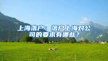 上海落戶：落戶上海對(duì)公司的要求有哪些？