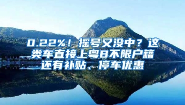 0.22%！搖號(hào)又沒中？這類車直接上粵B不限戶籍還有補(bǔ)貼、停車優(yōu)惠