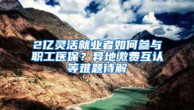 2億靈活就業(yè)者如何參與職工醫(yī)保？異地繳費(fèi)互認(rèn)等難題待解