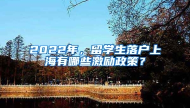 2022年，留學生落戶上海有哪些激勵政策？