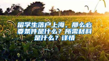 留學(xué)生落戶(hù)上海，那么必要條件是什么？所需材料是什么？詳情