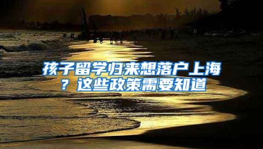 孩子留學(xué)歸來想落戶上海？這些政策需要知道