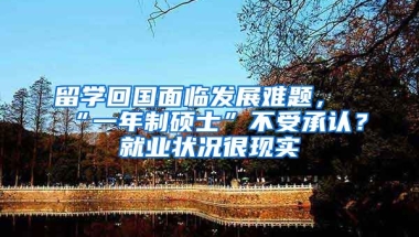 留學回國面臨發(fā)展難題，“一年制碩士”不受承認？就業(yè)狀況很現實