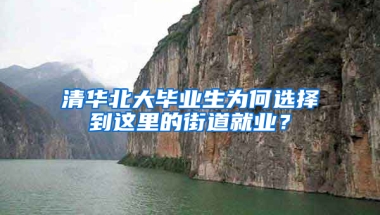 清華北大畢業(yè)生為何選擇到這里的街道就業(yè)？