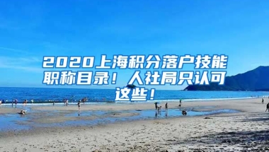 2020上海積分落戶(hù)技能職稱(chēng)目錄！人社局只認(rèn)可這些！