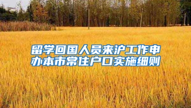 留學(xué)回國人員來滬工作申辦本市常住戶口實施細(xì)則