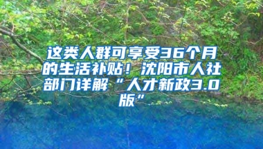 這類人群可享受36個月的生活補(bǔ)貼！沈陽市人社部門詳解“人才新政3.0版”