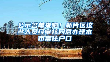 公示名單來啦！新片區(qū)這些人員經(jīng)審核同意辦理本市常住戶口