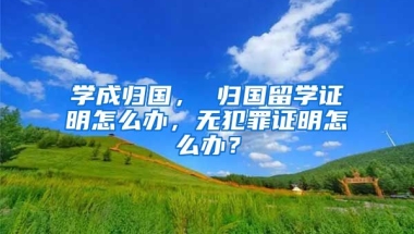 學(xué)成歸國， 歸國留學(xué)證明怎么辦，無犯罪證明怎么辦？