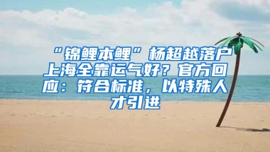 “錦鯉本鯉”楊超越落戶上海全靠運氣好？官方回應(yīng)：符合標(biāo)準(zhǔn)，以特殊人才引進(jìn)