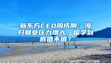 新東方CEO周成剛：海歸就業(yè)壓力增大，留學(xué)到底值不值？