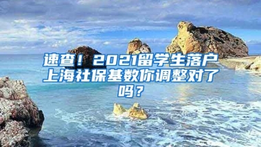 速查！2021留學(xué)生落戶上海社保基數(shù)你調(diào)整對了嗎？