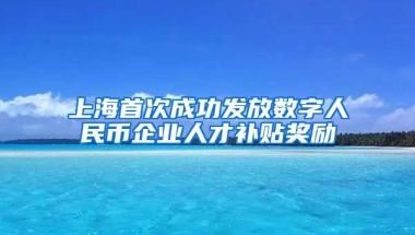 上海首次成功發(fā)放數(shù)字人民幣企業(yè)人才補(bǔ)貼獎(jiǎng)勵(lì)