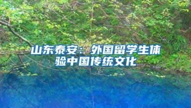 山東泰安：外國留學(xué)生體驗(yàn)中國傳統(tǒng)文化