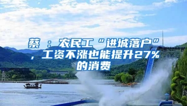 蔡昉：農(nóng)民工“進城落戶”，工資不漲也能提升27%的消費