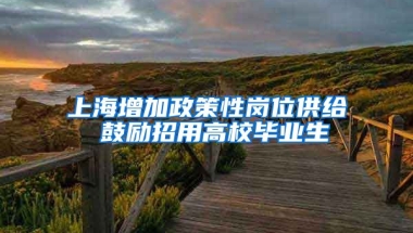 上海增加政策性崗位供給 鼓勵招用高校畢業(yè)生