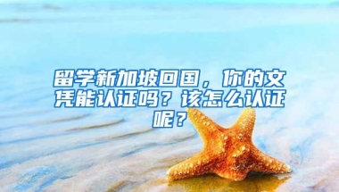 留學(xué)新加坡回國，你的文憑能認(rèn)證嗎？該怎么認(rèn)證呢？