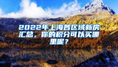 2022年上海各區(qū)域新房匯總，你的積分可以買哪里呢？