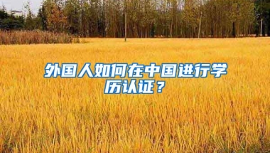 外國人如何在中國進(jìn)行學(xué)歷認(rèn)證？