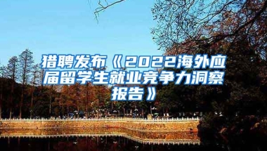 獵聘發(fā)布《2022海外應屆留學生就業(yè)競爭力洞察報告》