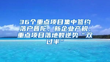 36個重點項目集中簽約落戶普陀，新企業(yè)產(chǎn)稅、重點項目落地數(shù)逆勢“雙過半”