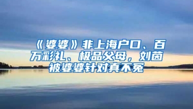 《婆婆》非上海戶口、百萬彩禮、極品父母，劉茵被婆婆針對真不冤