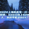 2022上海市高考一分一段表：600分以上628人，本科率能達(dá)80%？