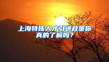 上海特殊人才引進政策你真的了解嗎？