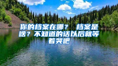 你的檔案在哪？ 檔案是啥？不知道的話以后就等著哭吧