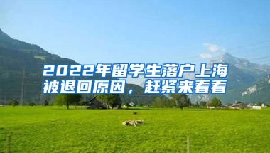 2022年留學(xué)生落戶上海被退回原因，趕緊來看看