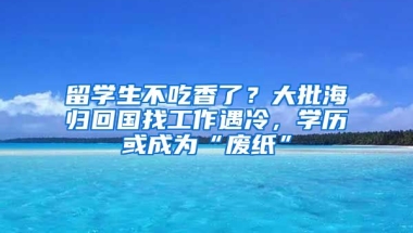 留學(xué)生不吃香了？大批海歸回國(guó)找工作遇冷，學(xué)歷或成為“廢紙”