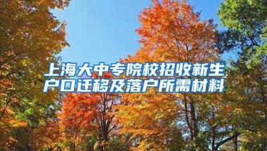 上海大中專院校招收新生戶口遷移及落戶所需材料