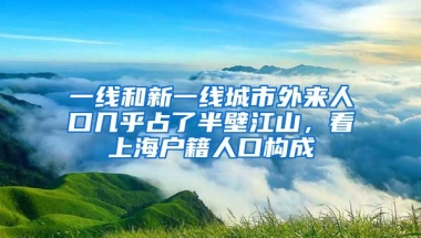 一線和新一線城市外來人口幾乎占了半壁江山，看上海戶籍人口構(gòu)成