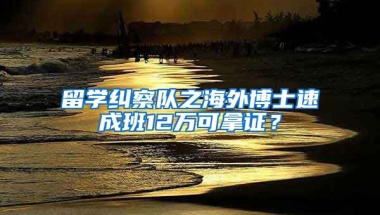 留學糾察隊之海外博士速成班12萬可拿證？