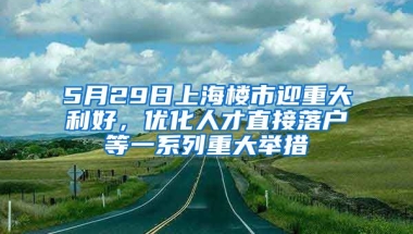 5月29日上海樓市迎重大利好，優(yōu)化人才直接落戶等一系列重大舉措