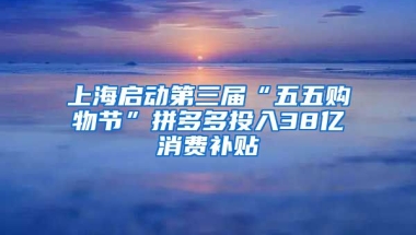 上海啟動(dòng)第三屆“五五購(gòu)物節(jié)”拼多多投入38億消費(fèi)補(bǔ)貼