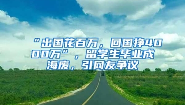 “出國(guó)花百萬(wàn)，回國(guó)掙4000萬(wàn)”，留學(xué)生畢業(yè)成海廢，引網(wǎng)友爭(zhēng)議