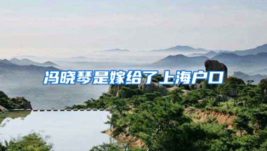 馮曉琴是嫁給了上海戶口