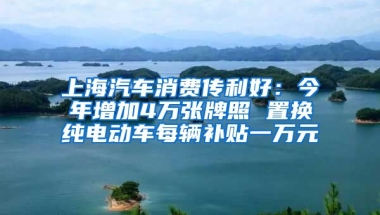 上海汽車消費(fèi)傳利好：今年增加4萬張牌照 置換純電動車每輛補(bǔ)貼一萬元