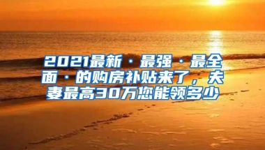 2021最新·最強(qiáng)·最全面·的購(gòu)房補(bǔ)貼來(lái)了，夫妻最高30萬(wàn)您能領(lǐng)多少